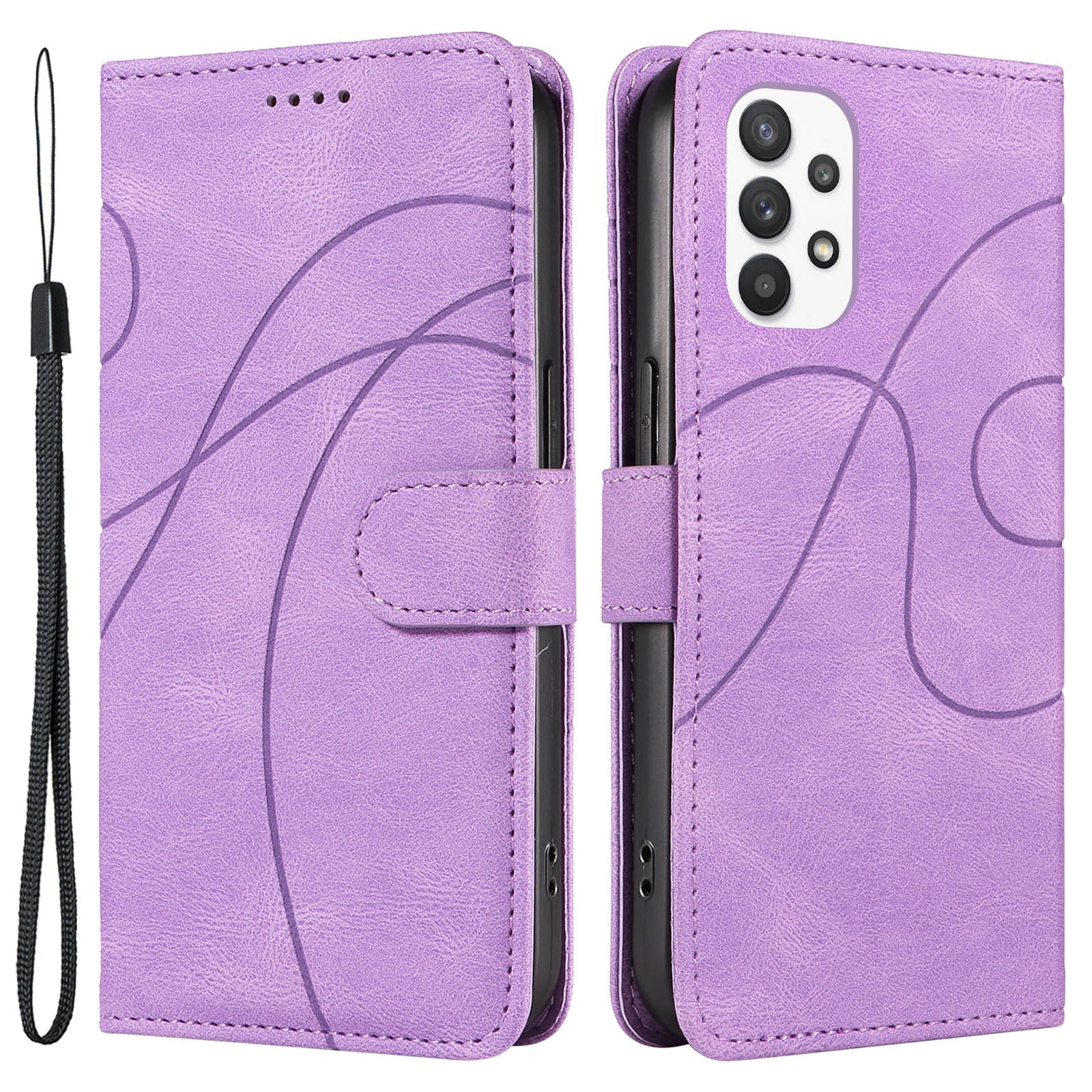 For Samsung Galaxy A32 5G M32 5G Mobile Phone Cover Imprinted Curved Line Stand PU Leather Wallet Case For Samsung Galaxy A32 5G M32 5G Mobile Phone Cover Imprinted Curved Line Stand PU Leather Wallet Case